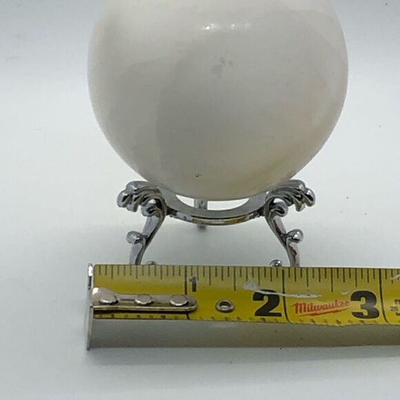 Crystal Selenite Ball, Polished Quartz Sphere on tripod stand - Picture 15 of 16